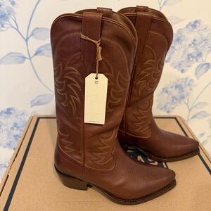 Tecovas Brown Heeled Boots Western Style
